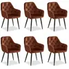 Image de Homestyle4U - Lot de 6 chaises de salle à manger - Marron