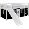 Image de HOMESTYLE4U Lit mi-hauteur - Noir pirate avec sommier