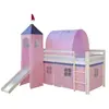 Image de HOMESTYLE4U Lit avec tour tunnel et rideaux - 90x200 cm - Rose