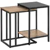 Image de SoBuy Tables Basses Gigognes - Bois et Verre Trempé