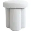 Image de Tabouret rond en tissu bouclé blanc cassé Big Foot - 101 COPENHAGEN