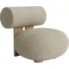 Image de Fauteuil en chêne naturel et rembourrage en tissu bouclé Barnum Col 3 Hippo Lounge - NORR11