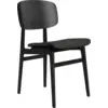 Image de Chaise en chêne noir et rembourrage en cuir anthracite NY11 - NORR11