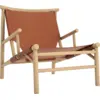 Image de Fauteuil en chêne naturel et cuir cognac Samurai - NORR11