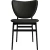 Image de Chaise en chêne noir avec rembourrage en cuir anthracite Elephant - NORR11