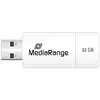 Image de MediaRange Clé USB 2.0 32Go pour Transfert et Sauvegarde de Fichiers Blanc