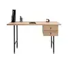 Image de Mes Bureau avec caisson 2 tiroirs - Chêne et noir