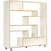 Image de Étagère Bibliothèque Design Southbury 143cm Chêne & Blanc