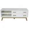 Image de Meuble TV Design Kensal 130cm Chêne & Blanc
