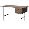 Image de Bureau Design 2 Tiroirs Jugend 130cm Noyer