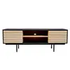 Image de Meuble TV Design Stripe 150cm Chêne & Noir