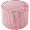 Image de Pouf rond en velours côtelé rose 25 x 40 cm - Wigiwama