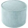 Image de Pouf rond en velours côtelé vert menthe poivrée 25 x 40 cm - Wigiwama