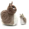 Image de Peluche escargot Speedou maman et son bébé marron beige