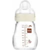 Image de MAM Biberon Verre Blanc 1er ge Tétine Débit 1 170 ml