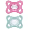 Image de Sucettes-MAM Comfort 2 Sucettes Silicone 2 à 12 Mois (Couleur : Rose et Beige)