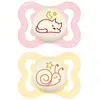 Image de Sucettes-MAM Sucette Suprême Nuit - 2-6 Mois - Silicone - X2 (Modèle : Chat et Escargot)