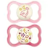 Image de Sucettes-MAM Sucette Suprême Nuit - 6+ Mois - Silicone - X2 (Couleur : Rose)