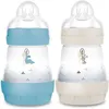 Image de Lot de 2 Biberons - MAM - Easy Start - Anti-colique - 160 ml - Tétine débit 1 - Océan + Sable