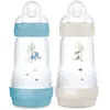 Image de Lot de 2 Biberons - MAM - Easy Start / Anti-Colique - 260 ml - Tétine Débit 2 - Océan + Sable