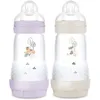 Image de Lot de 2 Biberons - MAM - Easy Start / Anti-Colique - 260 ml - Tétine Débit 2 - Lilas + Sable
