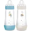 Image de Lot de 2 Biberons - MAM - Easy Start - Anti-colique - 320 ml - Tétine débit 3 - Océan + Sable