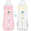 Image de Lot de 2 Biberons - MAM BABY - Easy Active - +6 mois - 330 ml - Tétine débit X - Berry + Pearl