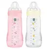 Image de MAM Easy Active 2 Biberons 2eme ge 330 ml 6 Mois et + Débit Tres Rapide