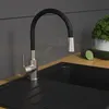 Image de EISL Mitigeur d'Evier FLEXO Noir Robinet de Cuisine Bec Pivotant Intérieur 438799
