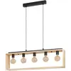 Image de EGLO, Suspension, Suspension FAMBOROUGH 5x E27, noir/naturel (E27)
