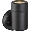 Image de Globo - Applique spot d'extérieur ronde en plastique - H. 12,2 cm - Noir