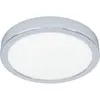 Image de EGLO, Plafonnier, 900641 FUEVA 5 LED encastré/apparent 17W Ø210mm Chrome Blanc Blanc chaud IP44 (2000 lm)