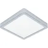 Image de EGLO, Plafonnier, 900651 FUEVA 5 LED encastré/apparent 17W 210x210mm Chrome Blanc Blanc chaud IP44 (2000 lm)