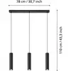 Image de EGLO, Suspension, Balamorta-Z Long Table Pendant - Black L78 - RGB + TW - Zigbee, Bluetooth (1500 lm)