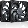 Image de Noctua NF-A14x25 G2 PWM Sx2-PP chromax.black Gehuselfter 140 mm (2 Stck) (140 mm, 2x), Ventilateur PC, Noir
