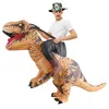 Image de Costume dinosaure gonflable deguisement adulte fêTe de carnaval - Tyrannosaure Brun