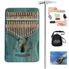 Image de Kalimba piano à pouce 17 touches en bois acajou parfait pour debutants enfants