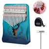 Image de Kalimba Pouce Piano 17 Touches Avec Acajou En Bois Avec Sac, Marteau Et Livre De Musique, Parfait Pour Debutants, Enfants