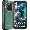 Image de Smartphone Robuste 5G OUKITEL WP61 Plus 36GB+512GB 6.78 FHD+ 20000mAh 1200LM Telephone Portable Incassable Android 16 Dual SIM Noir noir