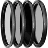 Image de Urth 55mm UV, polarisation circulaire (CPL), ND8, ND1000 Lens Filter Kit (Plus+) (55 mm, Filtre UV), Filtre photo, Noir