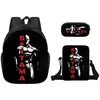 Image de Lot de 3 pièces Sac à Dos, Trousse à crayons, Sac à Bandoulière One Punch Man pour Enfants (SD1576) Noir