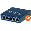 Image de Netgear GS105 3-Pack (5 ports), Switch réseau, Noir