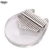 Image de Muslady 17 touches Transparent Kalimba Pouce Piano Acrylique Matériel Mignon En Forme de Chat avec Sac de Transport Notes de Musique Autocollants Tuning Marteau Chiffon De Nettoyage Cadeau Musical