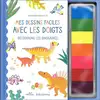 Image de Mes dessins faciles avec les doigts - Découvrons les dinosaures : Nouvelle édition, avec une palette de 7 couleurs intégrée !