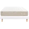 Image de Ensemble Matelas 160x200 cm, Sublime, 20 cm, mémoire de forme, ferme, face été/hiver + sommier blanc ep 13cm