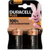 Image de Pack 2 piles alcalines Duracell Plus 1.5 V LR14 Noir