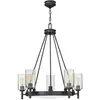 Image de Lustre noir moderne 5 lumières bullé E27 Collier Hinkley