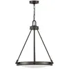 Image de Suspension industrielle noire Ø54 4xE14 Collier Hinkley