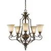 Image de Lustre à 5 bras multiples bronze, finition dorée, E27