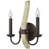 Image de Applique murale d'intérieur à 2 ampoules, fer rouille, E14